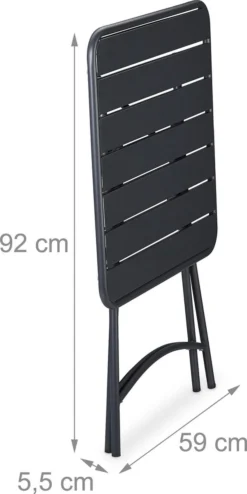Table De Jardin Relaxdays Pliable - Table Pliante En Métal - Table De Balcon Carrée - Résistante Aux Intempéries -Jardin Meubles Magasin 600x1200 2