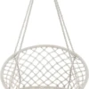 Chaise Suspendue Boho - Chaise Suspendue Tressée - Chaise Relax - Swing - Chaise à Bascule Crème - Chaise Suspendue Intérieure - Chaise Suspendue Extérieure