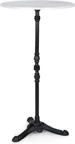 Blumfeldt Patras Taverna 4-Seasons-Marbre - Table Bistrot 60 X 110 Cm (ØxH) - Table De Bar - Table De Jardin - Marbre - Pour L'extérieur Et L'intérieur