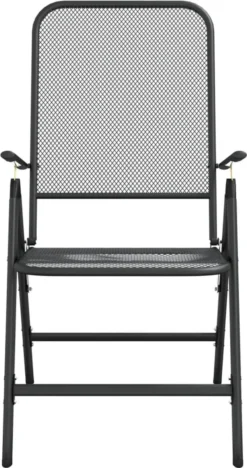 Prolenta Premium - Chaises De Jardin De Jardin Pliables 4 Pcs Grillage Métallique Anthracite -Jardin Meubles Magasin 634x1200