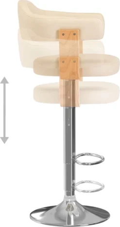 VidaLife Tabourets De Bar De Bar 2 Pcs En Bois Courbé Et Cuir Artificiel Couleur Crème -Jardin Meubles Magasin 638x1200