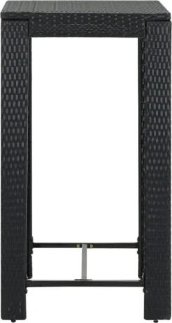 Ensemble De Bar De Jardin Premium - Ensemble De Bar De Jardin 3 Pièces Avec Coussins Poly Rotin Noir -Jardin Meubles Magasin 642x1200 1