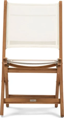Riviera Maison Chaise De Jardin Sans Accoudoir - Gili Plein Air Dining Chair - Teck, Batyline - Wit