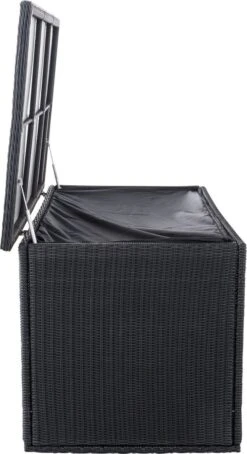 Opbergbox En Rotin XL - 148 X 85 X 84 Cm Zwart - Boîte à Coussins De Jardin - Étanche - Avec Couvercle - Pour Intérieur & Extérieur - Boîte De Jardin -Jardin Meubles Magasin 653x1200 4