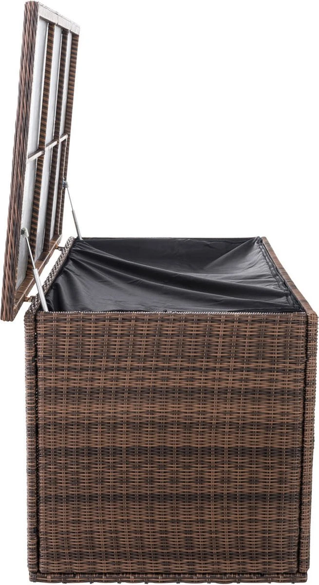 Opbergbox En Rotin XL - 125cm Marron - Boîte à Coussins De Jardin - Étanche - Avec Couvercle - Pour L'intérieur Et L'extérieur - Boîte De Jardin 7 Opbergbox En Rotin XL - 125cm Marron - Boîte à Coussins De Jardin - Étanche - Avec Couvercle - Pour L'intérieur Et L'extérieur - Boîte De Jardin – Image 7