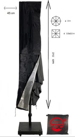 COVER UP HOC Housse De Parasol Redlabel Pour Parasol Flottant - 210x45 Cm - Avec Fermeture à Glissière Et Tirette Avec Bouchon - Housse De Parasol Noire 16 COVER UP HOC Housse De Parasol Redlabel Pour Parasol Flottant - 210x45 Cm - Avec Fermeture à Glissière Et Tirette Avec Bouchon - Housse De Parasol Noire -Jardin Meubles Magasin 659x1200