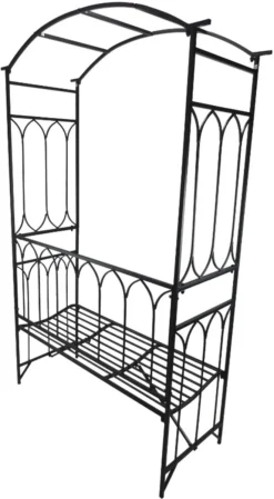 Banc Rose Patchogue De Nancy's - Arche De Rose - Banc De Jardin - Banc Arbor - Métal - Zwart - 115 X 50 X 203 Cm -Jardin Meubles Magasin 660x1200