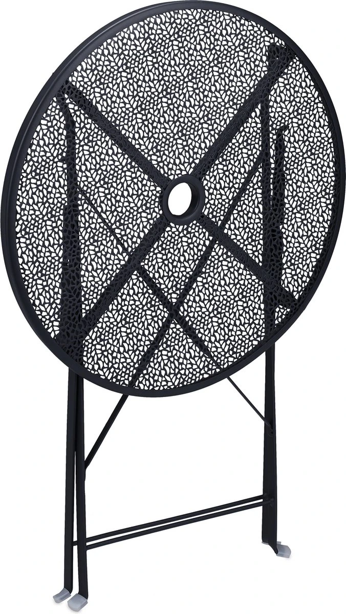 Relaxdays Table De Balcon Pliante - Table D'appoint De Jardin - Table De Jardin Ronde - Table Bistrot - Noir 9 Relaxdays Table De Balcon Pliante - Table D'appoint De Jardin - Table De Jardin Ronde - Table Bistrot - Noir – Image 9