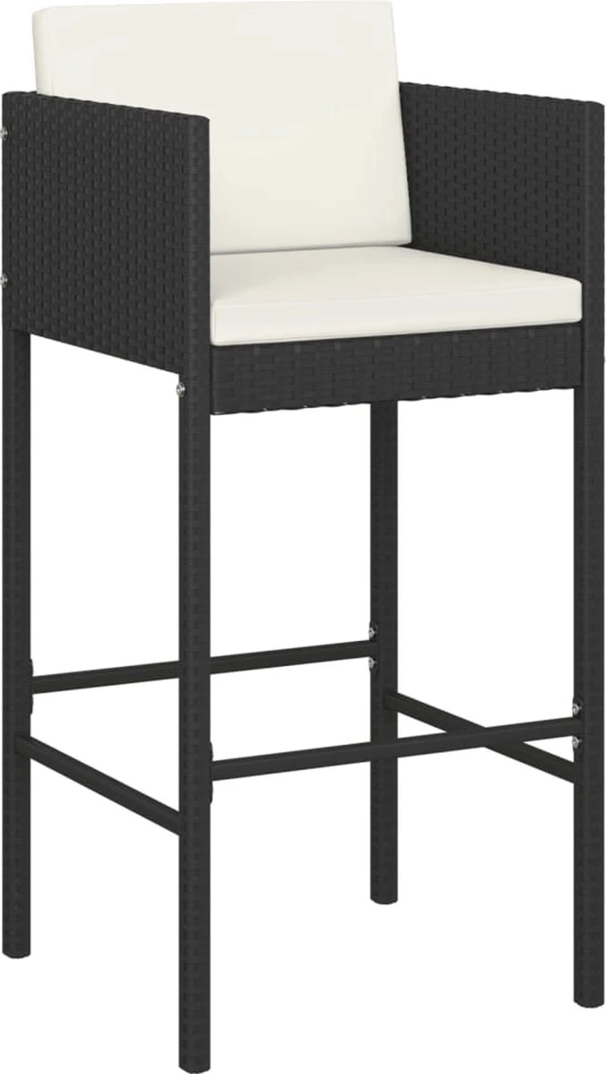Ensemble De Bar De Jardin Premium - Ensemble De Bar De Jardin 3 Pièces Avec Coussins Poly Rotin Noir 9 Ensemble De Bar De Jardin Premium - Ensemble De Bar De Jardin 3 Pièces Avec Coussins Poly Rotin Noir – Image 9
