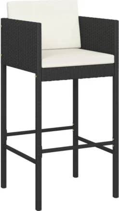 Ensemble De Bar De Jardin Premium - Ensemble De Bar De Jardin 3 Pièces Avec Coussins Poly Rotin Noir -Jardin Meubles Magasin 679x1200 1
