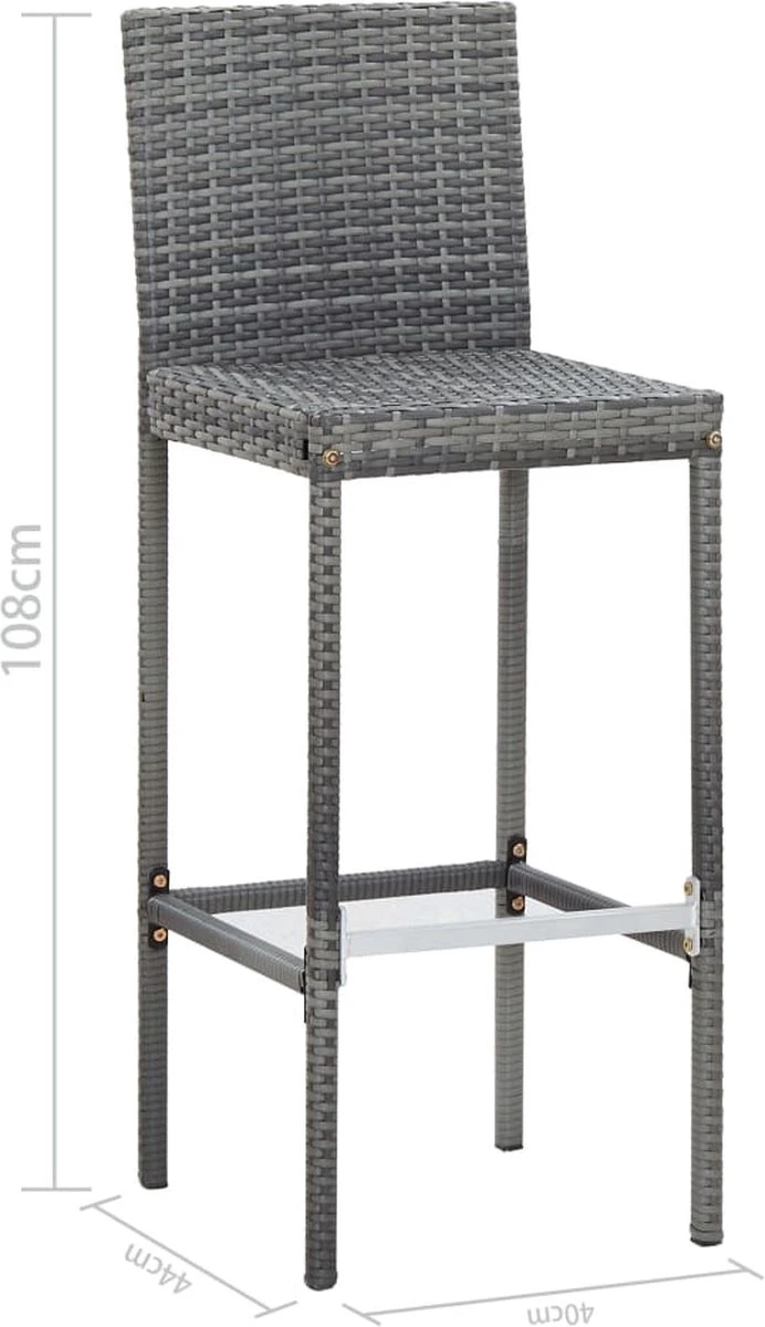 Ensemble De Bar De Jardin Premium - Ensemble De Bar De Jardin 9 Pièces Polyrotin Et Bois D'acacia Gris 12 Ensemble De Bar De Jardin Premium - Ensemble De Bar De Jardin 9 Pièces Polyrotin Et Bois D'acacia Gris – Image 12