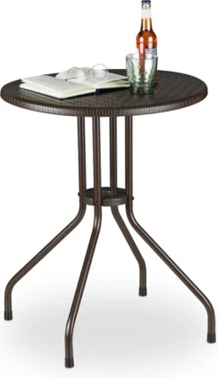 Relaxdays Table De Jardin Ronde - Table De Bistrot - Table D'appoint De Jardin - Salon De Jardin - Table De Balcon