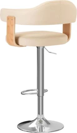 VidaLife Tabourets De Bar De Bar 2 Pcs En Bois Courbé Et Cuir Artificiel Couleur Crème -Jardin Meubles Magasin 696x1200