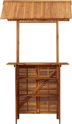 Prolenta Premium - Table De Bar D'extérieur Avec Toit 122x106x217 Cm Bois D'acacia Massif - Table - Table De Jardin - Tables De Tables De Jardin -Jardin Meubles Magasin 698x1200