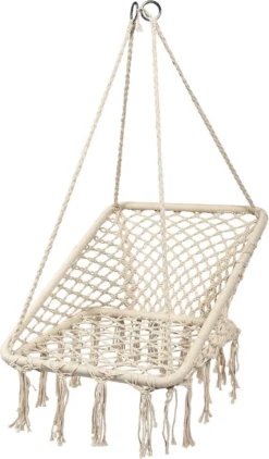 Coast Chaise Suspendue Macramé Chaise Suspendue Chaise Suspendue Chaise Berçante 120 Kg Capacité De Charge