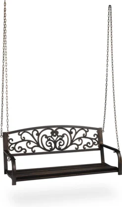 Relaxdays Swing Banc En Métal - Banc Suspendu Pour Deux - Banc De Balançoire De Jardin - Balançoire Hollywoodienne -Jardin Meubles Magasin 708x1200