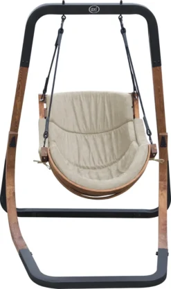 AXI Capri Chaise Suspendue Sur Pied En Bois - Fauteuil / Siège Suspendu Suspendu Avec Support Pour Le Jardin - Balançoire En Beige Pour L'extérieur Pour 1 Personne - Chargement Jusqu'à 150 Kg -Jardin Meubles Magasin 710x1200 1