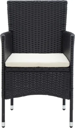 La Dolce Vita - Salon De Jardin 5 Pièces - Salon De Terrasse - Salon De Jardin Avec Chaises Et Table - Salon De Plein Air Poly Rotin Et Verre Noir -Jardin Meubles Magasin 710x1200 5