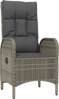 La Dolce Vita - Salon De Jardin 7 Pièces - Salon De Terrasse - Salon De Jardin Avec Chaises Et Table - Salon De Plein Air Avec Coussins Poly Rotin Noir Et Gris -Jardin Meubles Magasin 716x1200 1