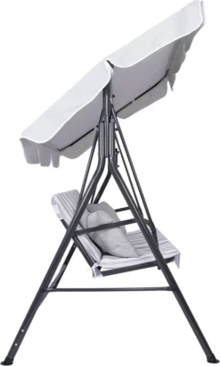 Banc De Balançoire Springos | Luna-Balançoire | 3 Places | Imperméable à L'eau | Comprend 2 Coussins | Auvent Réglable | 170 X 110 X 150 Cm | Rayé Gris Clair 37 Banc De Balançoire Springos | Luna-Balançoire | 3 Places | Imperméable à L'eau | Comprend 2 Coussins | Auvent Réglable | 170 X 110 X 150 Cm | Rayé Gris Clair -Jardin Meubles Magasin 723x1200