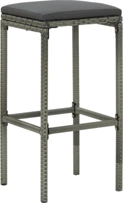 Ensemble De Bar De Jardin Premium - Bar De Jardin 7 Pièces Avec Coussins Poly Rotin Gris -Jardin Meubles Magasin 727x1200 3