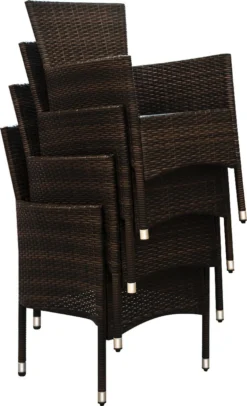 Deuba Ensemble De Jardin En Polyrotin 8x Chaise De Jardin Coussins Empilables Table De Jardin 190x90cm Marron -Jardin Meubles Magasin 730x1200