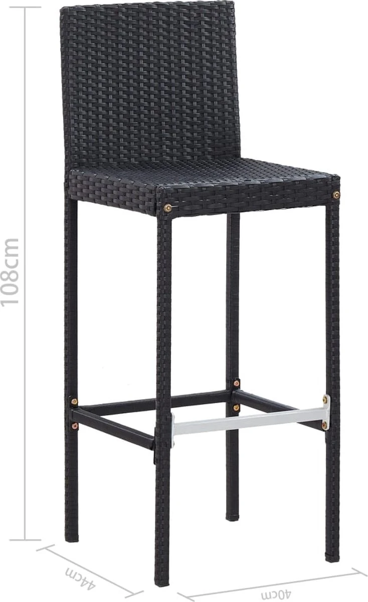 Prolenta Premium - Ensemble De Bar De Jardin 5 Pièces Poly Rotin Et Bois D'acacia Noir 11 Prolenta Premium - Ensemble De Bar De Jardin 5 Pièces Poly Rotin Et Bois D'acacia Noir – Image 11