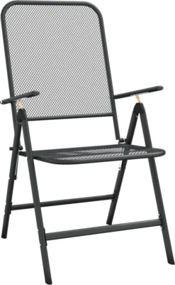 Prolenta Premium - Chaises De Jardin De Jardin Pliables 4 Pcs Grillage Métallique Anthracite -Jardin Meubles Magasin 740x1200