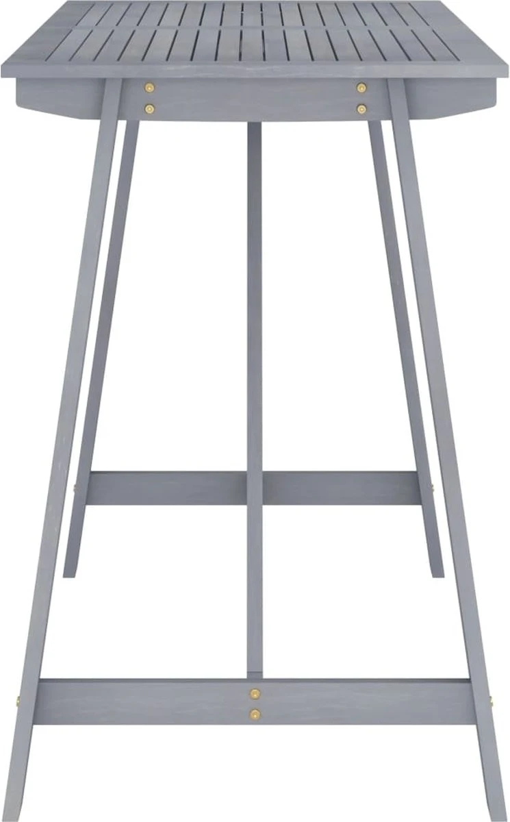 Ensemble De Bar De Jardin Premium - Ensemble De Bar De Jardin 5 Pièces Bois D'acacia Massif Gris 6 Ensemble De Bar De Jardin Premium - Ensemble De Bar De Jardin 5 Pièces Bois D'acacia Massif Gris – Image 6