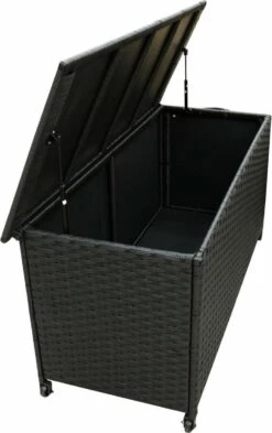 Boîte à Coussins Kynast Boîte à Coussins De Jardin En Rotin De 260 Litres Avec Couvercle Et Ressorts à Gaz 133x55x63cm -Jardin Meubles Magasin 755x1200 2