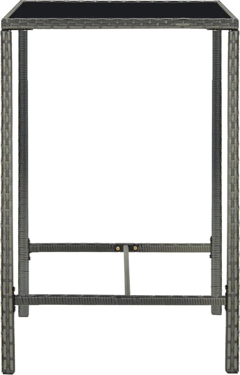 La Dolce Vita - Table 3 Pièces GardenBar Avec Chaises - Meuble Bar - Meuble Bar - Meuble D'angle Bar - Table Haute Avec Tabourets - Ensemble Bistro Avec Table Et Chaises Avec Coussins Polyrotin Gris 2 La Dolce Vita - Table 3 Pièces GardenBar Avec Chaises - Meuble Bar - Meuble Bar - Meuble D'angle Bar - Table Haute Avec Tabourets - Ensemble Bistro Avec Table Et Chaises Avec Coussins Polyrotin Gris – Image 2