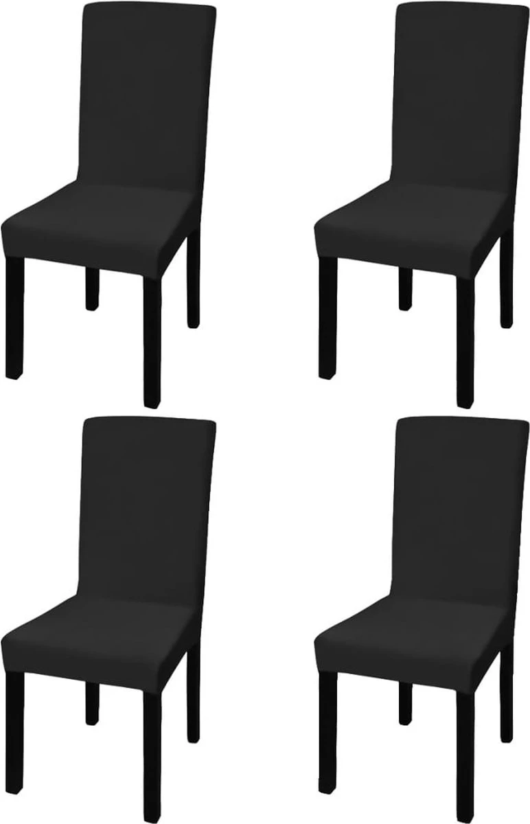 VidaLife Housses De Housses De Siège 4 Pcs Stretch Droite Noir 1 VidaLife Housses De Housses De Siège 4 Pcs Stretch Droite Noir