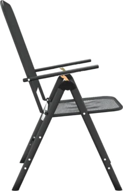 Prolenta Premium - Chaises De Jardin De Jardin Pliables 4 Pcs Grillage Métallique Anthracite -Jardin Meubles Magasin 776x1200