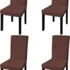 VidaLife Housses De Housses De Siège 4 Pcs Stretch Droite Marron
