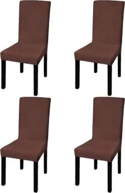 VidaLife Housses De Housses De Siège 4 Pcs Stretch Droite Marron