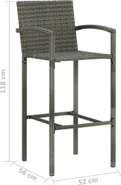 Ensemble De Bar De Jardin Premium - Ensemble De Bar De Jardin 3 Pièces Poly Rotin Gris -Jardin Meubles Magasin 785x1200 1