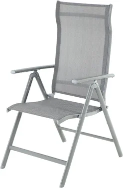 Chaise De Jardin - Chaise Pliante - Chaise D'extérieur - Structure En Aluminium - Capacité De Charge Jusqu'à 150 Kg - Grijs -Jardin Meubles Magasin 786x1200 2