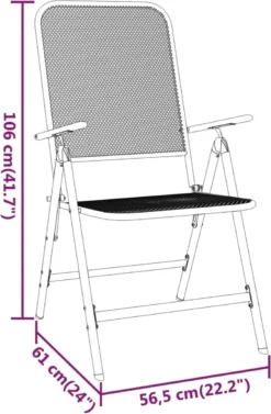 Prolenta Premium - Chaises De Jardin De Jardin Pliables 4 Pcs Grillage Métallique Anthracite -Jardin Meubles Magasin 787x1200 1