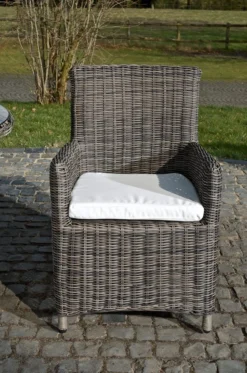 Chaise De Jardin Deluxe - Résistant Aux Intempéries - Aspect Chaise Longue - Osier - Grijs/ Blanc - Chaises De Jardin Lot De 1 -Jardin Meubles Magasin 794x1200 1