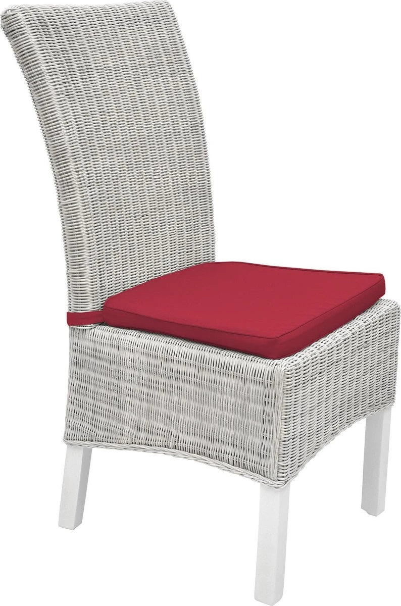 Chaise Beautissu Coussin Set De 4 Coussins D'assise D' Extérieur 45x40x5 Cm - Rouge - Coussin De Siège Avec Le Ruban - Pia 3 Chaise Beautissu Coussin Set De 4 Coussins D'assise D' Extérieur 45x40x5 Cm - Rouge - Coussin De Siège Avec Le Ruban - Pia – Image 3