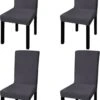 VidaLife Housses De Housses De Siège 4 Pcs Stretch Droite Anthracite