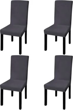 VidaLife Housses De Housses De Siège 4 Pcs Stretch Droite Anthracite