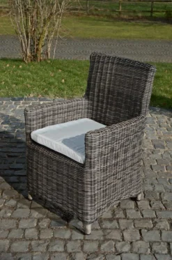 Chaise De Jardin Deluxe - Résistant Aux Intempéries - Aspect Chaise Longue - Osier - Grijs/ Blanc - Chaises De Jardin Lot De 1 -Jardin Meubles Magasin 794x1200 3