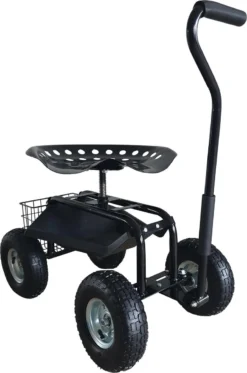 AXI AG22 Siège De Jardin Sur Roues En Noir - Tabouret Pour Jardinier Avec Bac De Rangement - Chariot Pour Le Jardinage En Métal Avec Charge Max. 150 Kg -Jardin Meubles Magasin 794x1200 9