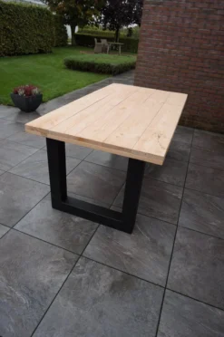 Table à Manger Industrielle Douglas 220cm Avec Base U10x10 Noir Mat Pour Usage Intérieur Et Extérieur -Jardin Meubles Magasin 796x1200 5