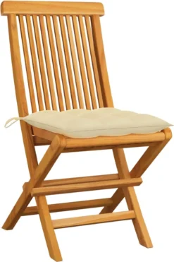 Prolenta Premium - Chaises De Jardin De Jardin 2 Pcs Avec Coussins Blanc Crème En Teck Massif -Jardin Meubles Magasin 799x1200