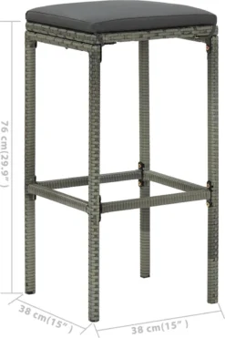 Ensemble De Bar De Jardin Premium - Ensemble De Bar De Jardin 7 Pièces Avec Coussins Gris -Jardin Meubles Magasin 800x1200 23