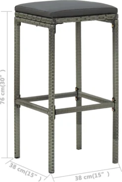 Ensemble De Bar De Jardin Premium - Bar De Jardin 7 Pièces Avec Coussins Poly Rotin Gris -Jardin Meubles Magasin 806x1200 10