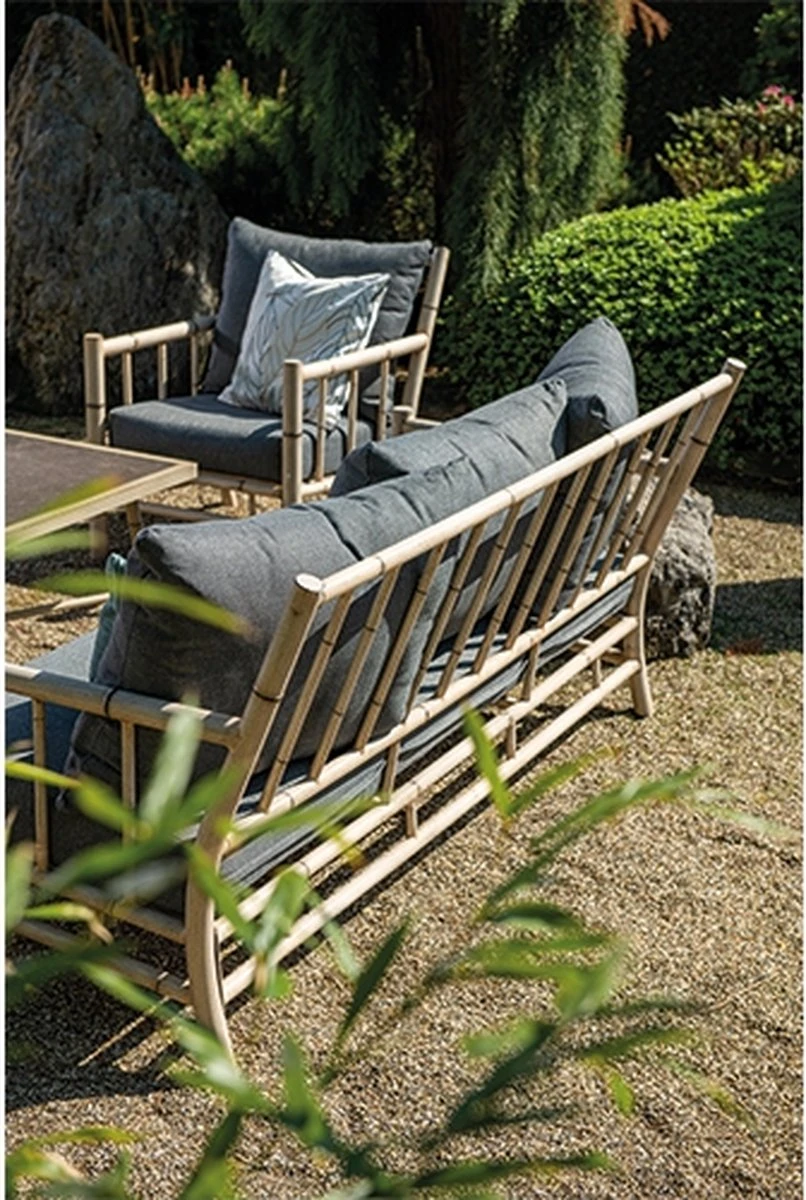 Garden Impressions Ensemble De Salon Lombok 4 Pièces - Aluminium - Bambou/gris Clair 7 Garden Impressions Ensemble De Salon Lombok 4 Pièces - Aluminium - Bambou/gris Clair – Image 7