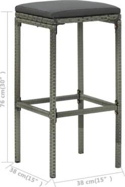 Ensemble De Bar De Jardin Premium - Ensemble De Bar De Jardin 4 Pièces Avec Coussins Gris -Jardin Meubles Magasin 806x1200 8